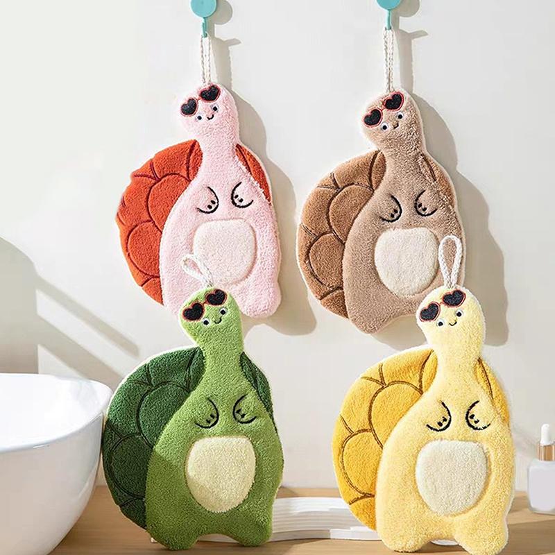 1 Pack Of Cute Turtle-shaped Hand Towels, Microfiber Fingertip Towels, Super Absorbent Towels, Suitable For Daily Household Use