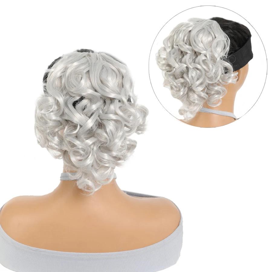 Синтетический парик для наращивания волос «конский хвост» 8 дюймов, короткий, вьющийся, волнистый, регулируемый, с завязками, накладной хвост для женщин, ежедневное использование