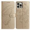 For iPhone 16 Pro Max Case Butterfly Imprinted Wallet Stand PU Leather Flip Phone Cover with Strap