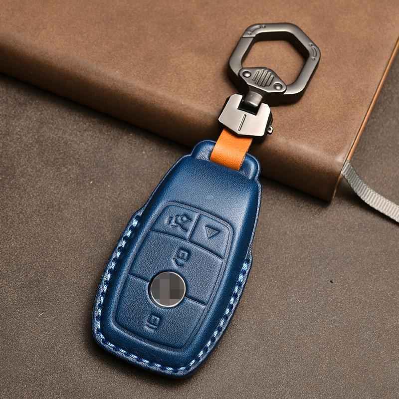 Genuine Leather Car Key Case Cover for Mercedes-Benz W203 W210 W211 Amg W204 C E S Cls Clk Cla Slk Classe Smart Car Keychain