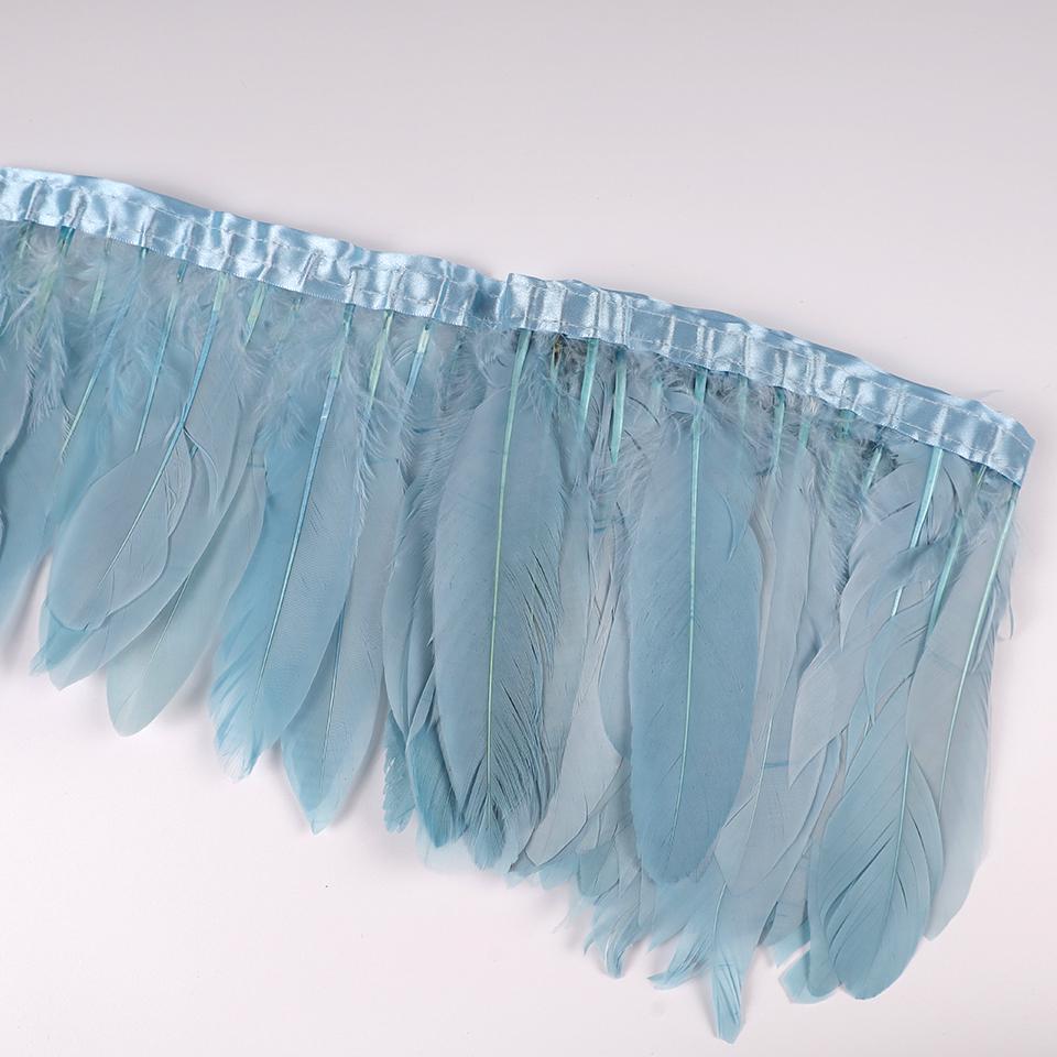 Отделка из гусиных перьев, лента-бахрома, 2 ярда/шт., швейные поделки, плюмаж для платья, юбки, настенное украшение для праздничной одежды