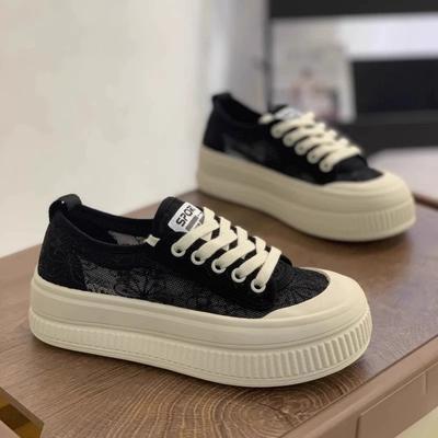 Кружевные женские летние дышащие парусиновые туфли нишевого дизайна, повседневные кеды, белые туфли