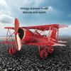 Moving Metal Biplane Ornament Red Vintage Aircraft Decor Retro Hanging Handicraft  Home Decoration