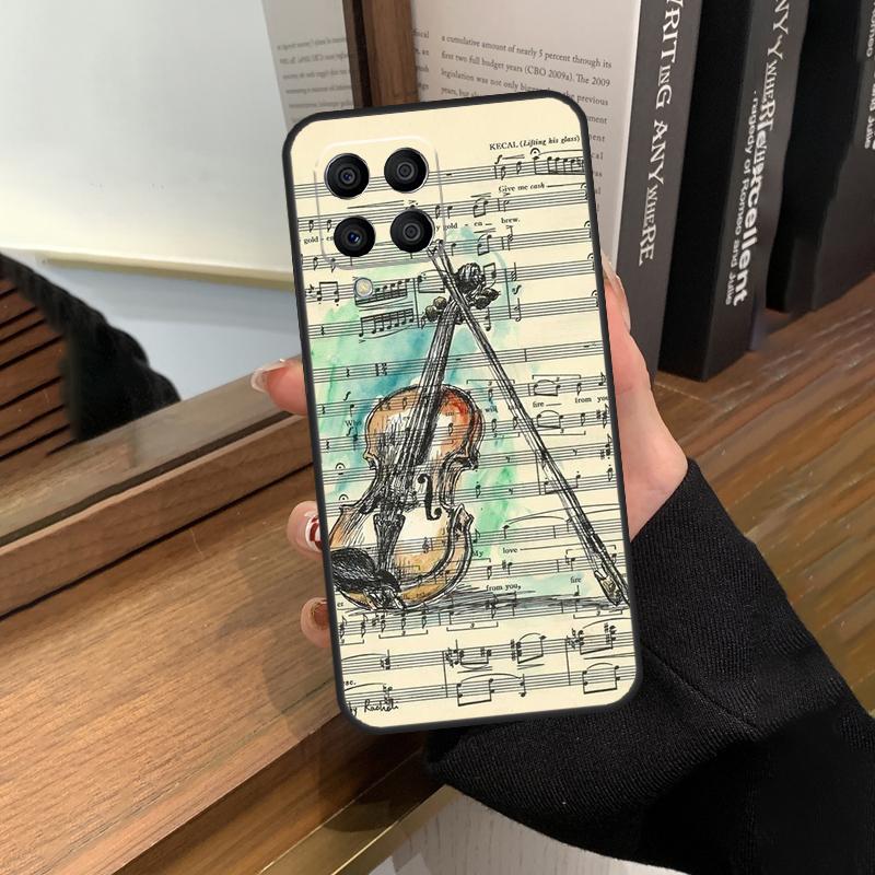 Violin Piano Case For Samsung Galaxy M20 M14 M34 M54 M13 M23 M33 M53 M21 M51 M30s M31s M12 M32 M52 Cover
