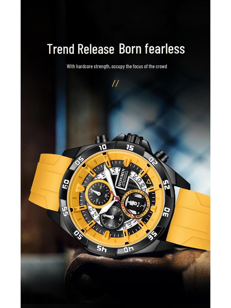 Мужские наручные часы HONMIN для активного отдыха - Люминесцентные, Водонепроницаемые, Большой циферблат