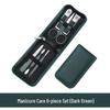 "Green Manicure Tool Set: Professional Nail Clippers & Dead Skin Scissors with Storage Box"