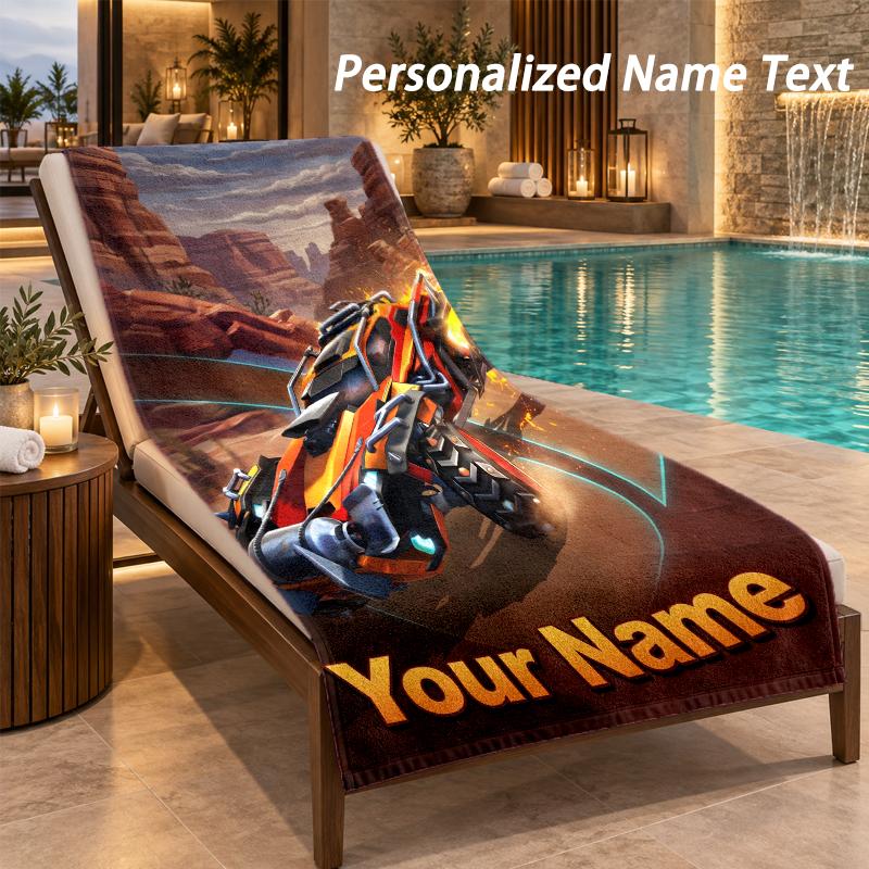 Rocket League Custom Name Beach Towel Large Soft Towel for Indoor Bathroom Outdoor Beach