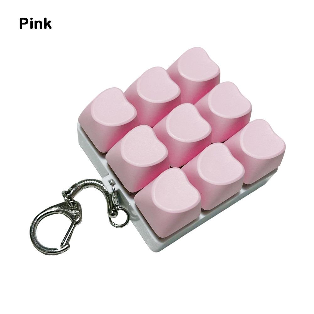 DIY Keyboard Clicker Toy 9Keys Button Keycap Fidget Keychain Finger Keyboard Caps Toy for Adult To Relief Stress Pass The Time