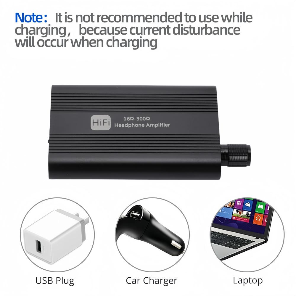 Class A 16-300 Ohm HiFi Headphone Amplifier 3.5mm Jack Aux Portable Adjustable Audio Amp Music Player for Speaker MP3 Computer Mobile Phone