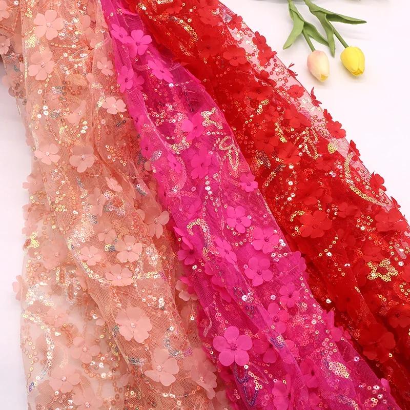 1 ярд 130 см ширина мягкая тюль кружевная ткань тюль ткань по ярдам цветочная вышивка сетчатая кружевная ткань для самостоятельного дизайна одежды платья