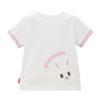 MIKI HOUSE Short Sleeve with Rabbit T-Shirt Logo, Girls, Baby, Kids, Children's Clothing, 80cm, White, 10-5254-689