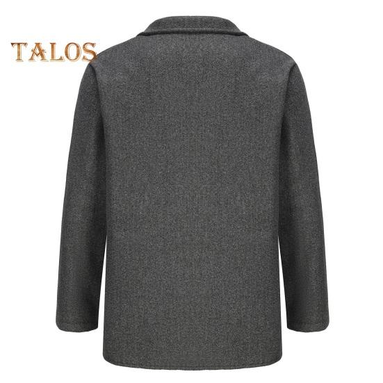 Мужское пальто с лацканами, длинный рукав, однобортный однотонный пиджак с карманами, свободный крой, повседневная верхняя одежда, повседневная одежда