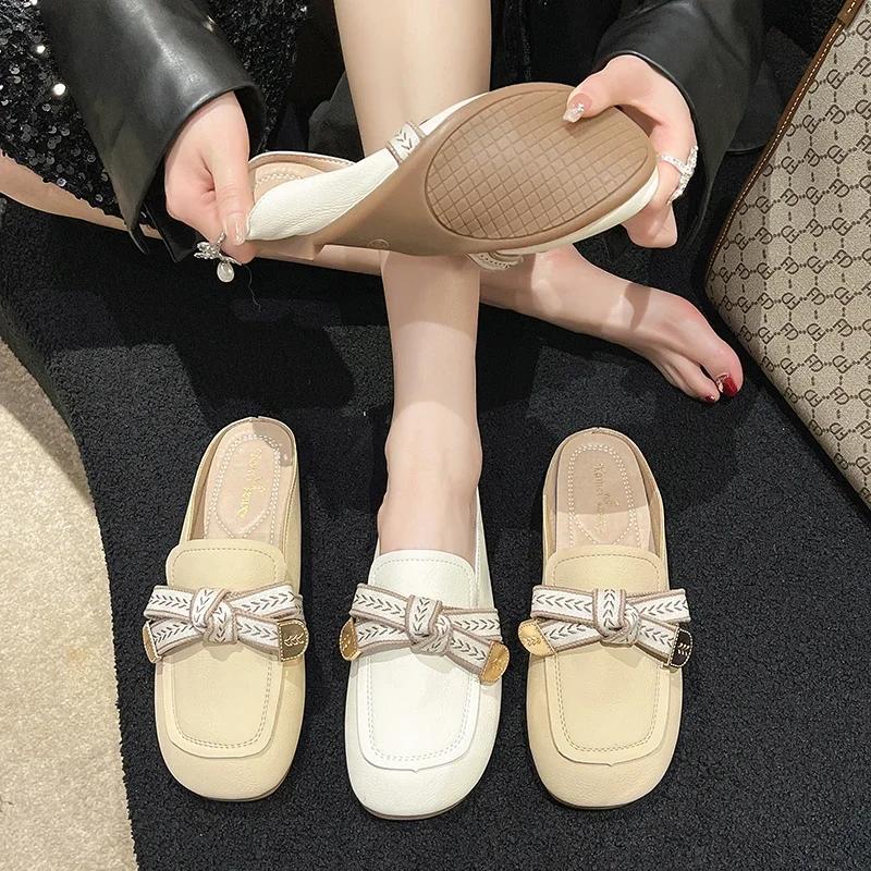 Тапочки Baotou для женщин, которые можно носить на улице, универсальный летний новый стиль, нежный стиль феи, модная обувь-мюли, тренд