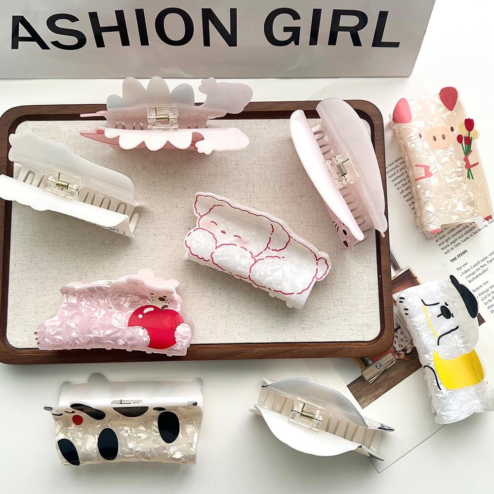 Acetic Acid Cat Acetate Hair Clip Piggy Puppy Grab Clip Sweet Dinosaur Hair Claw  Girls