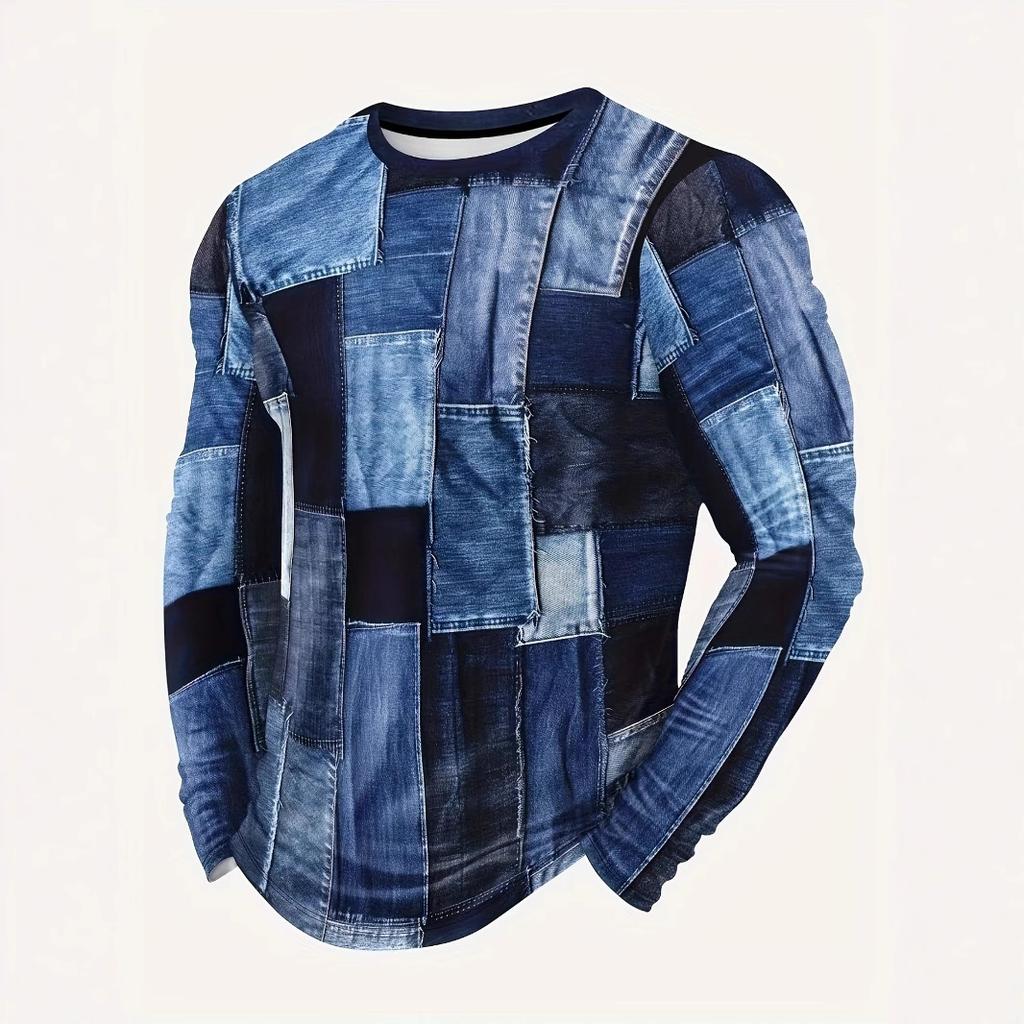 Женская футболка с круглым вырезом, длинным рукавом и 3D-принтом