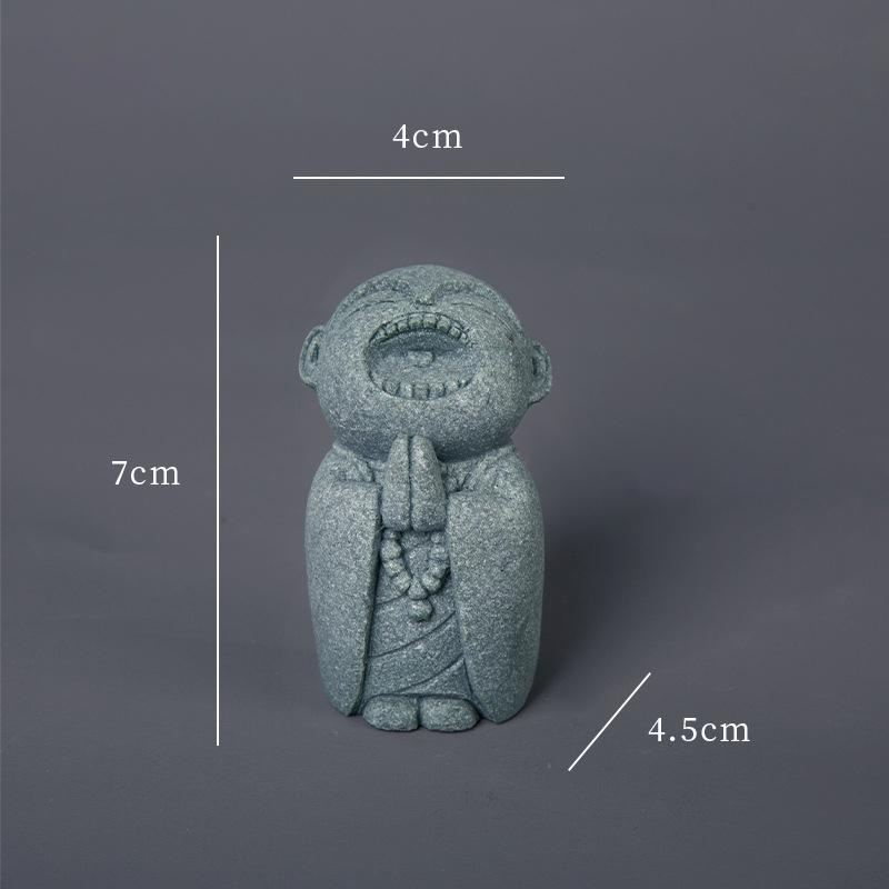 Miniature Statues Small Monk Figurines 4 Piece Resin Meditation Room for Study Tabletop Gifts Sets
