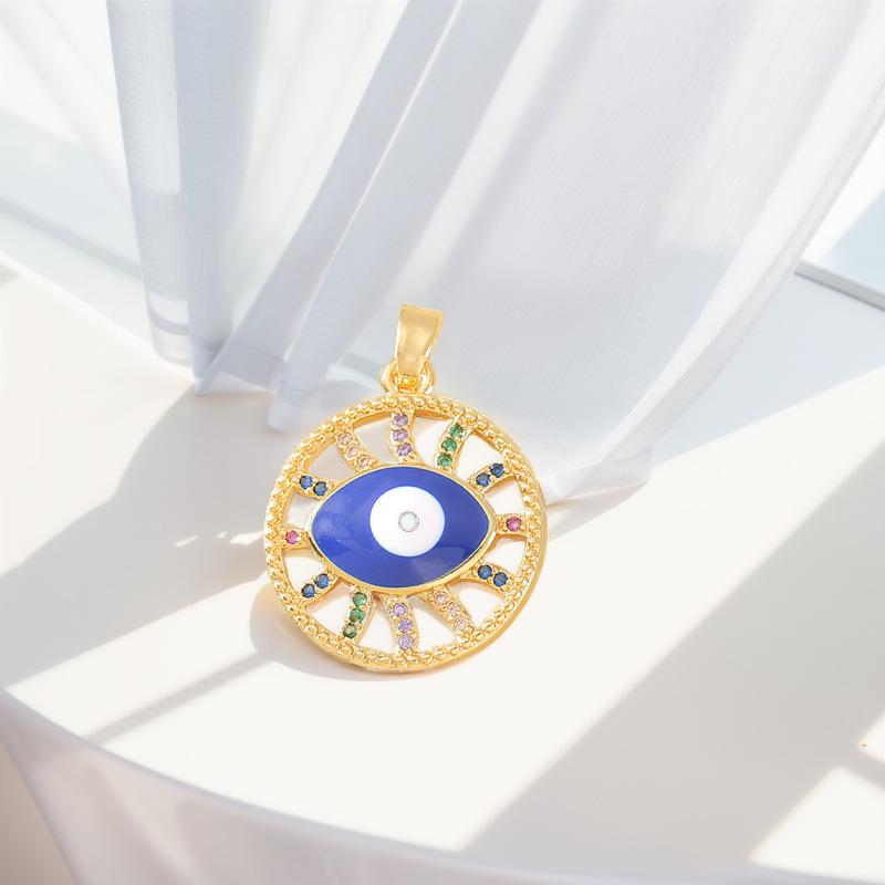 Devil'S Eye Jewelry Chain Pendant Hip Hop Jewelry Copper Gold Plated Zircon Accessories Pendant