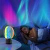 Dimmable Acrylic Nightstand Lamp Rechargeable Battery 360 Rotation Aurora Table Lamp Plastic Portable Rotating Night Light