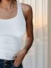 Women's Ribbed Tank Top Sleeveless Scoop Neck Slim Fit Cami for Streetwear and Layering