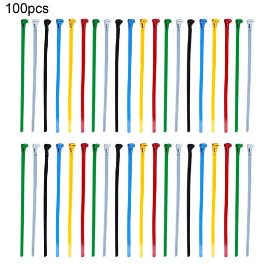 100 шт. Самозатягивающиеся нейлоновые кабельные стяжки Регулируемый многоцелевой ремешок для проводов Дом Офис Мастерская В помещении На улице Сверхпрочная стяжка-молния Обертка