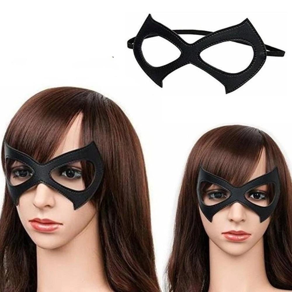 Handsome Half Face Mask Gothic Style Cat Eye Mask PU Leather Mask Cosplay Costume