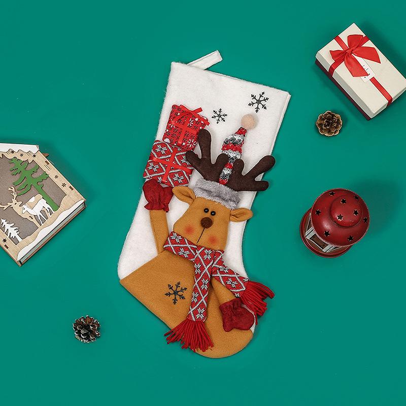 Подарочный пакет рождественские украшения чулок подвеска