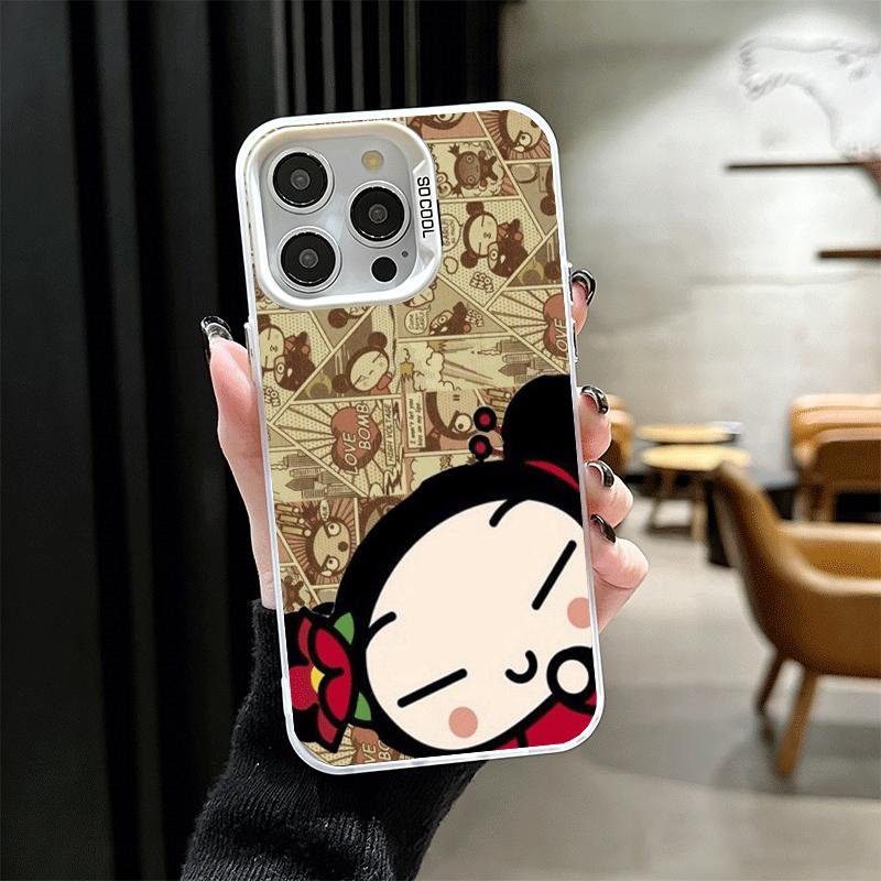 Мультяшный Милый Мягкий Чехол Pucca Garu для iPhone 15 16 17 Pro Max 17Air 16E 14 Plus 13 12 Mini Ударопрочный Задний Корпус