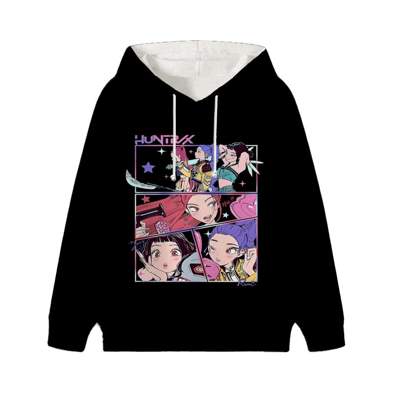 Толстовка Demon Hunters Zoey Rumi Mira KPop Huntrix Girl Детская толстовка Детская Саджа Мальчики Пуловер Харадзюку Осень Зима Топы