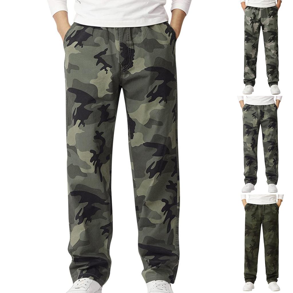 Осенние мужские брюки-карго мужские повседневные прямые камуфляжные брюки-карго мужские