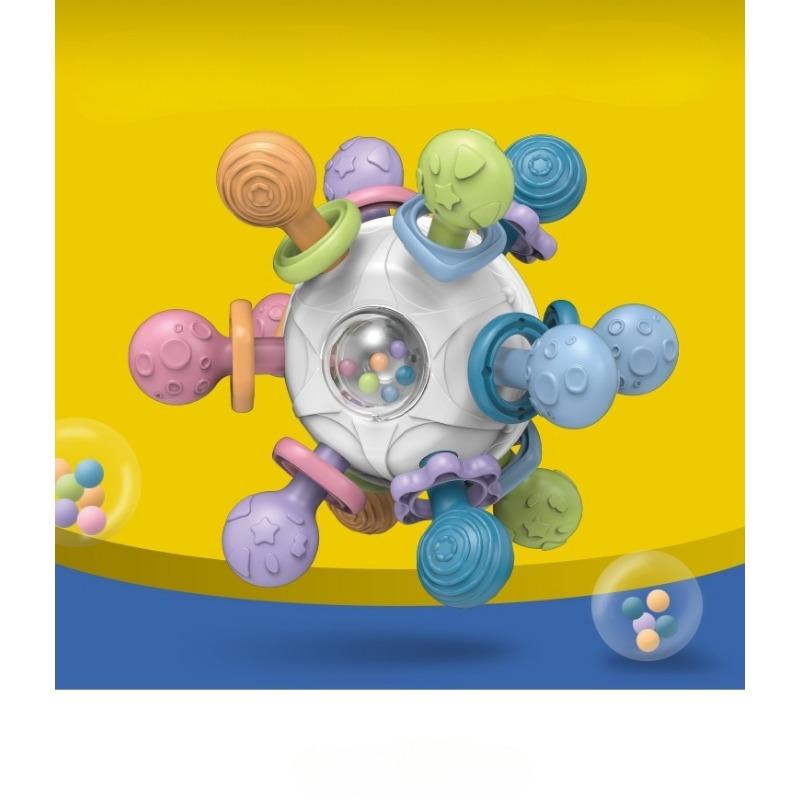 1 шт. детские игрушки 0-12 месяцев вращающийся мяч-погремушка хватательная активность детская развивающая игрушка силиконовый прорезыватель детские сенсорные игрушки для малышей