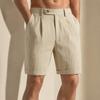Мужские плиссированные шорты-бермуды из смесовой ткани лиоцелл и льна Smart Casual Old Money Винтажные Летние брюки с манжетами