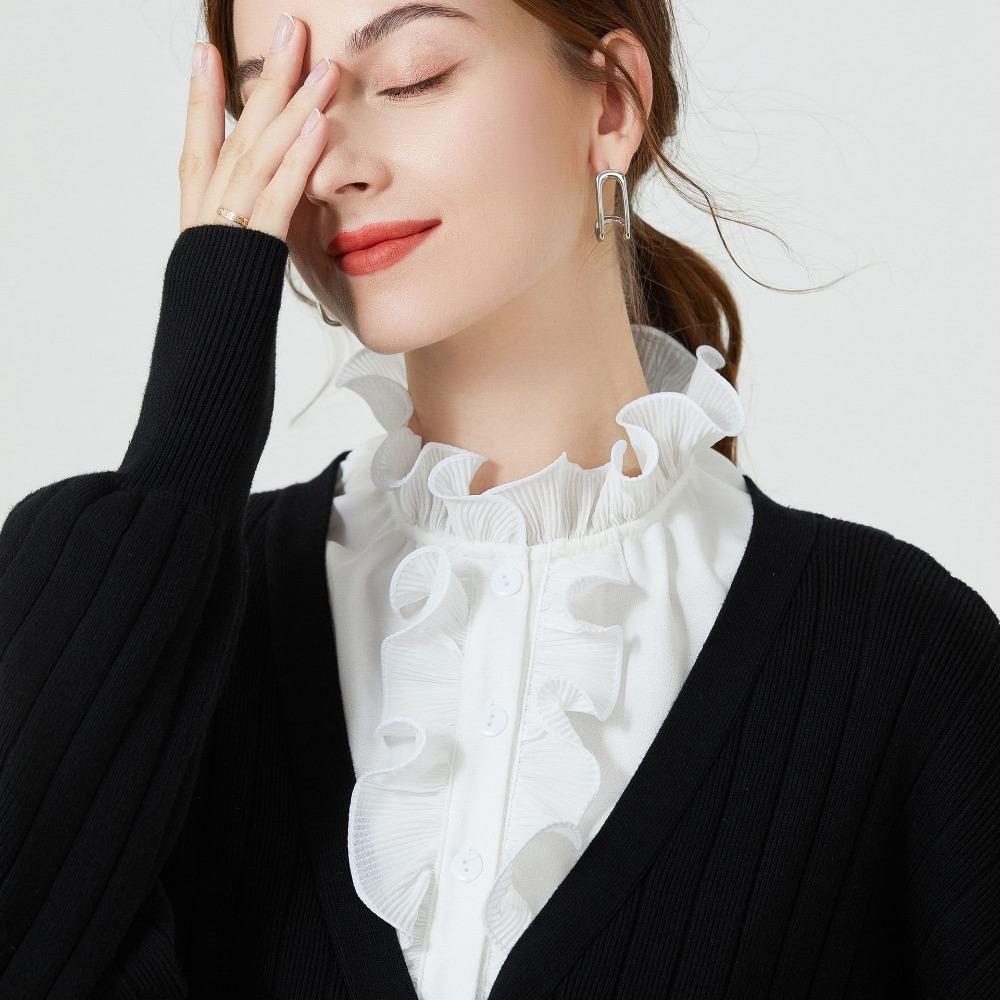 New Women White Lace Fake Collar Vintage Blouse Top Sweater Cotton False Collars Detachable For Shirt Collar Ladies Lace Collars