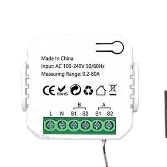 Двухканальный умный Zigbee счетчик электроэнергии Tuya с трансформатором тока CT (AC110/240)