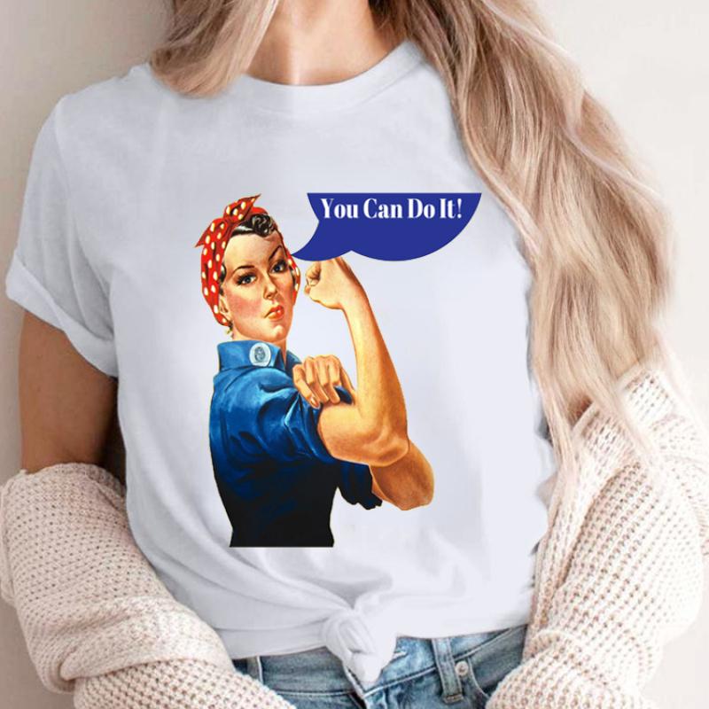 We Can Do It Letters Print Tshirt Momen Humor Warning Women T Shirt Lovely Camisa Short Sleeve Camisetas Mujer Gothic Y2k Tops