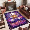Space Cosmic Theme Crystal Velvet Rug Personalized Custom Name Text Soft Floor Mat Home Decor