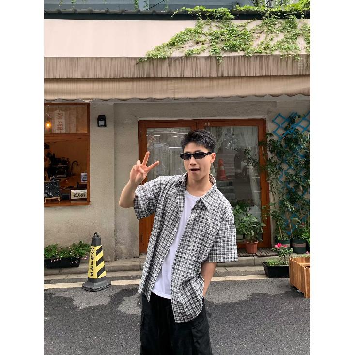 Рубашка с коротким рукавом в стиле ретро из джинсовой ткани, летняя модная мужская и женская марка, японский ретро-тренд с коротким рукавом, классная и свободная рубашка