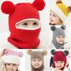 Kid Baby Boy Girl Hooded Scarf Caps Hat Winter Warm Knit Flap Cap Scarf