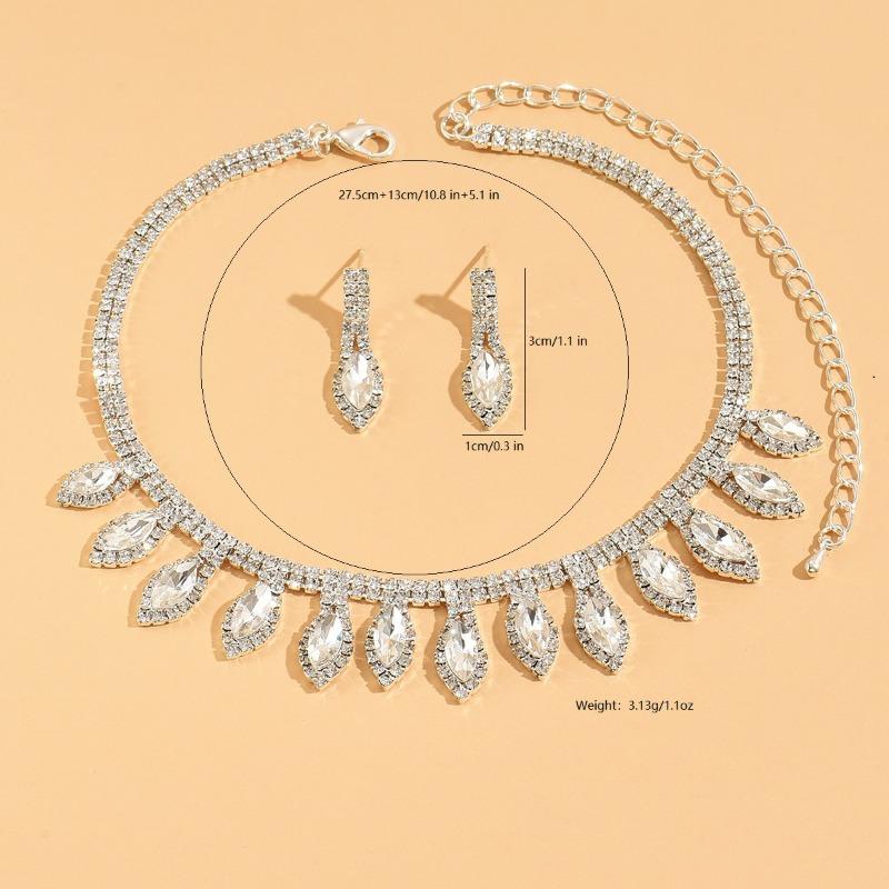 Trendy choker necklace bridal gown stage performance fashion accessories jewelry set