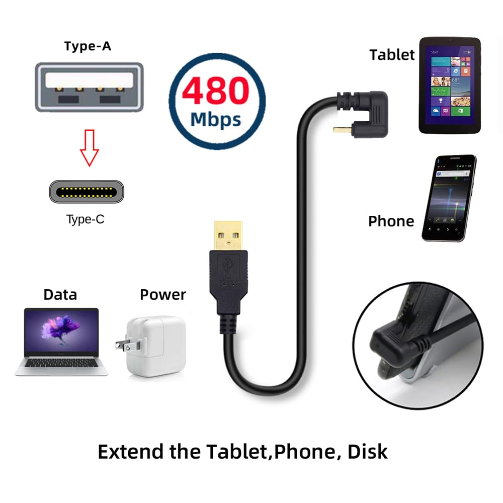 Кабель USB для передачи данных и питания 480 Мбит/с, штекер USB-A - штекер USB-C под углом 90 градусов, штекер, USB-C USB-C, U-образный,