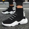 Высокие кроссовки Легкие мужские черные дышащие кроссовки большого размера на толстой подошве Летние кроссовки на плоской подошве