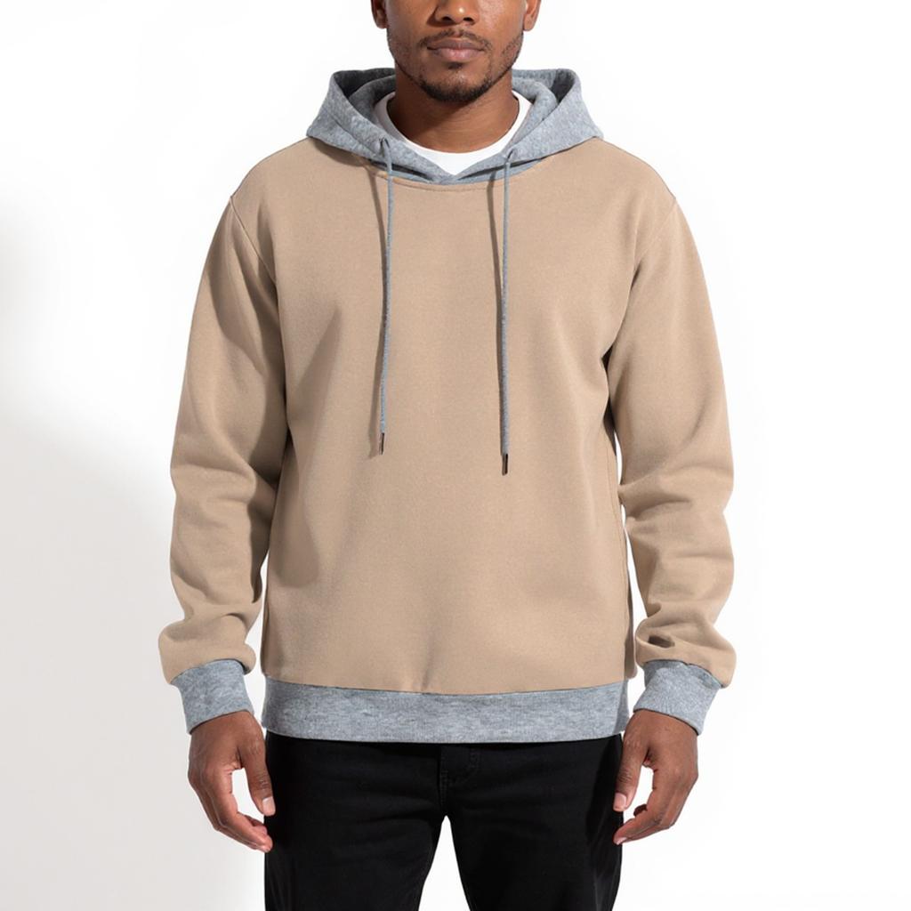 Мужская толстовка с капюшоном, толстовка контрастного цвета, спортивная повседневная куртка