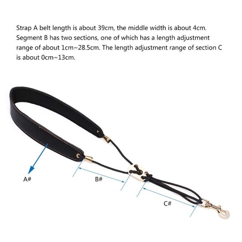 PU Leathers Padded Saxophone Adjustable Neck Strap with Snap Hook for Alto Tenors Soprano Baritone Sax Music Accessories