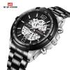 Mens Watches Top Brand Luxury Golden Hollow Quartz Watch Stainless Steel Clock Male Wristwatch Relogio Masculino