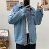 Весна и осень новая джинсовая куртка мужская американская уличная мода свободная универсальная повседневная куртка с принтом куртка