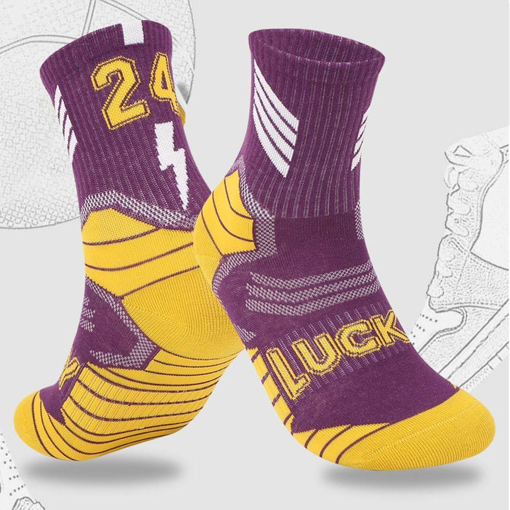 1 пара хлопковых баскетбольных носков, длинные, трубчатые, дышащие, детские, футбольные, разноцветные, удобные, махровые, для верховой езды