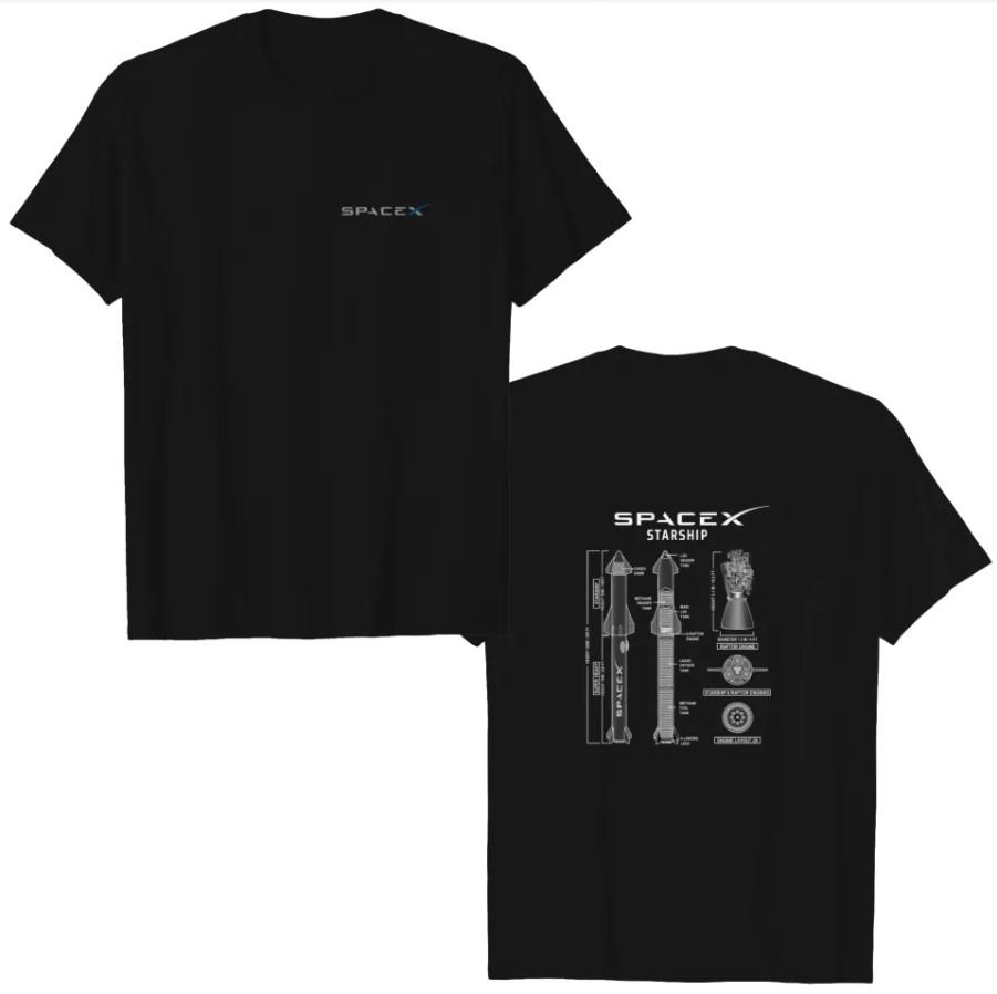 SpaceX Starship Blueprint T-Shirt – Heavyweight Men’s Logo Tee