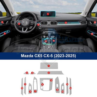 Для Mazda CX 5 -2025 Защитная пленка для интерьера автомобиля из ТПУ, противоцарапающая, прозрачные защитные наклейки от разрывов, аксессуары