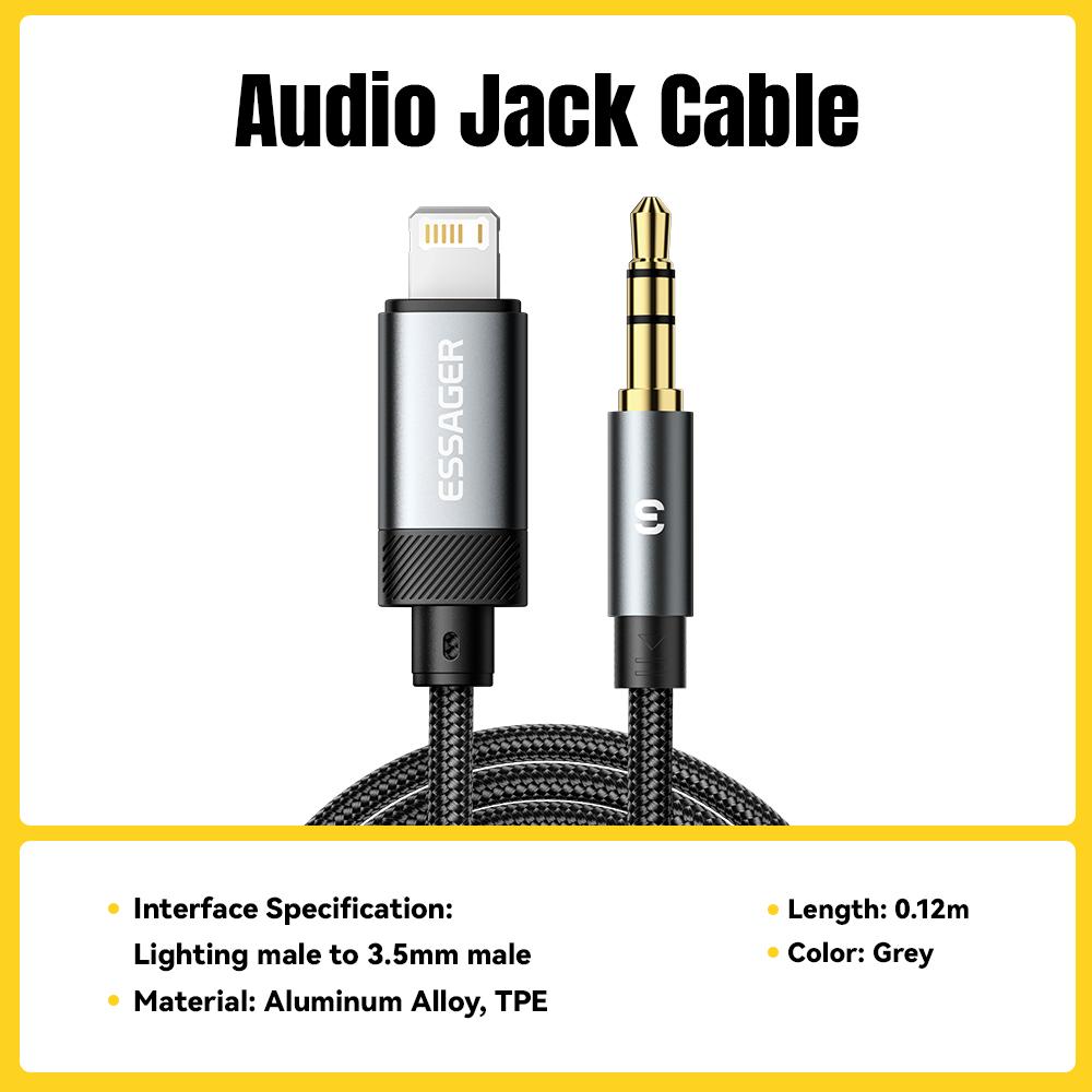 Аудиокабель Essager AUX USB C на 3,5 мм Jack AUX Шнур Адаптер для Автомобильной Колонки Наушников Для Samsung Huawei Универсальный Преобразователь Type-C 6