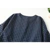 Spring and Summer Women's Checkered Long Sleeved Loose Casual Long Dress