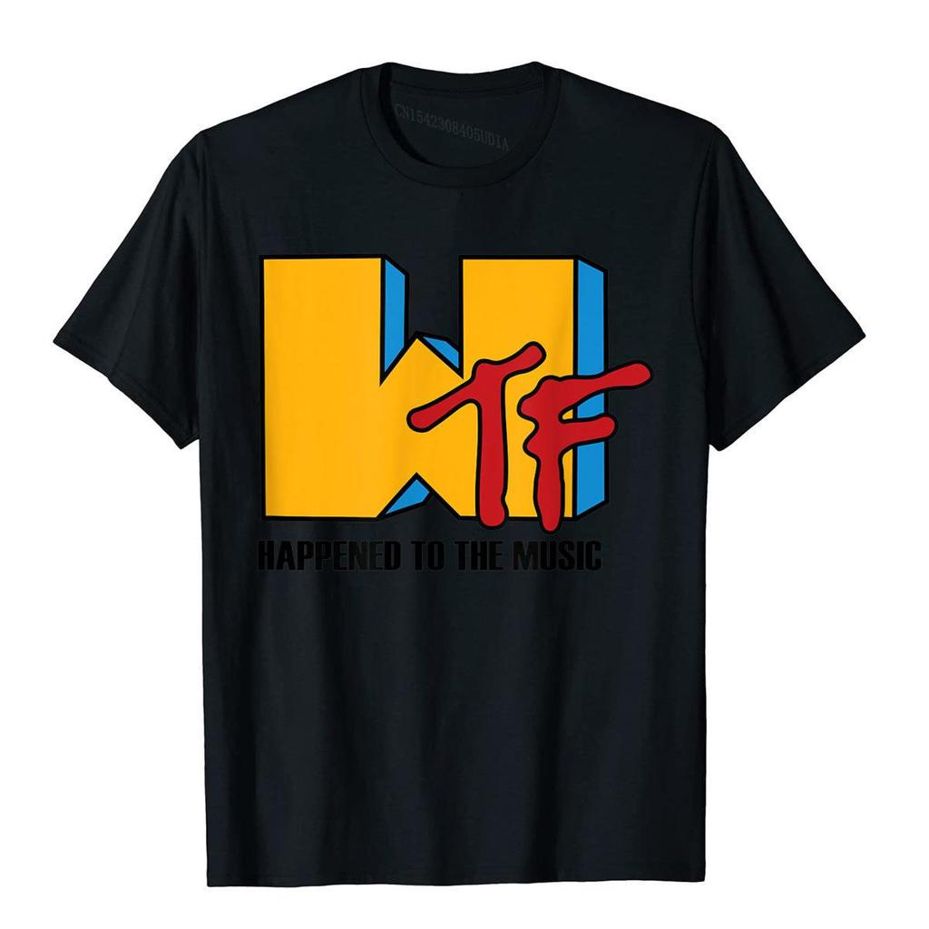 Wtf Happened To Music Funny Retro 80s Tshirt Popular Unisex T Shirts Funny Tops Shirts Cotton Gothic